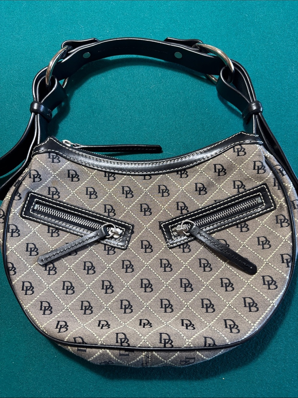 Dooney & Bourke Brown Logo Crescent Hobo Shoulder Bag , $45